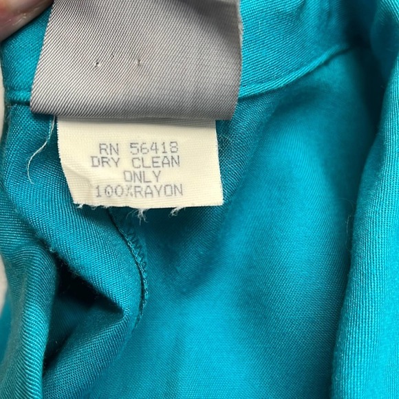 RABBIT RABBIT RABBIT Vintage 1980’s Belted Dress Teal - Picture 12 of 16